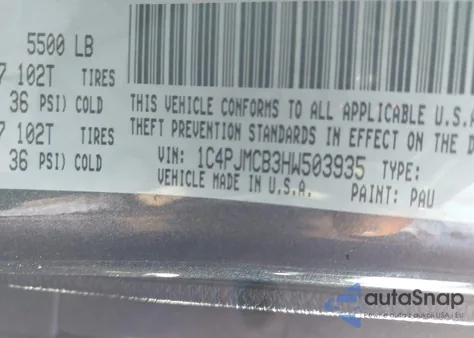 2017 Jeep Cherokee Latitude 4X4 из США, поврежденный, VIN 1C4PJMCB3HW503935